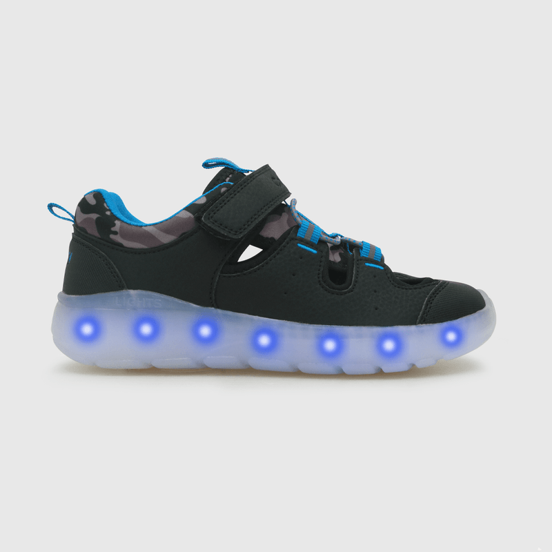 Sandalia de niño luces negro / black (28 a 38)