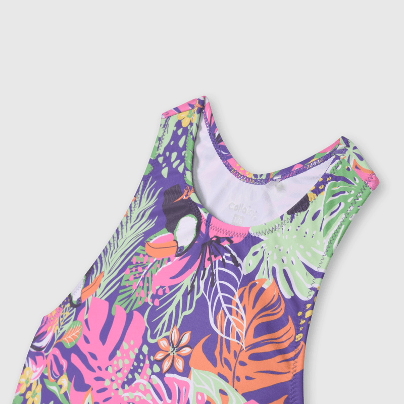 Bikini de niña playa fucsia (2 a 12 años)