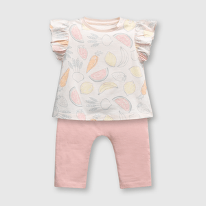 Clemente de bebe niña frutas soft pink (0 a 9 meses)