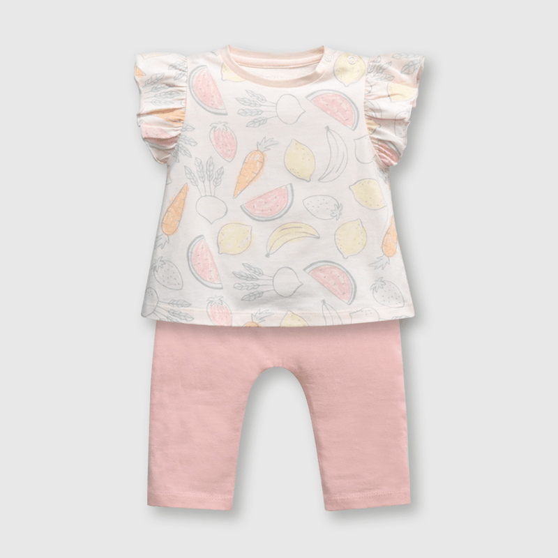 Clemente de bebe niña frutas soft pink (0 a 9 meses)