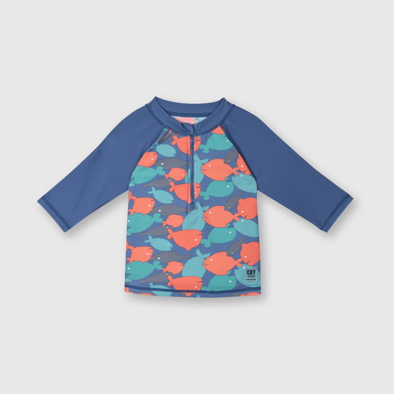 Polera de bebé niño playa azulino (3 a 36 meses)