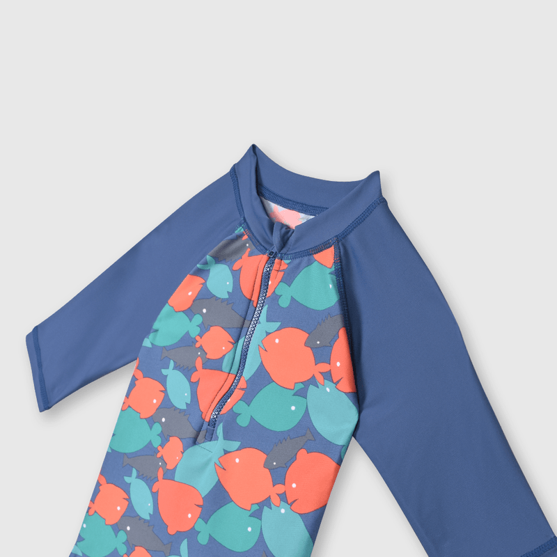 Polera de bebé niño playa azulino (3 a 36 meses)