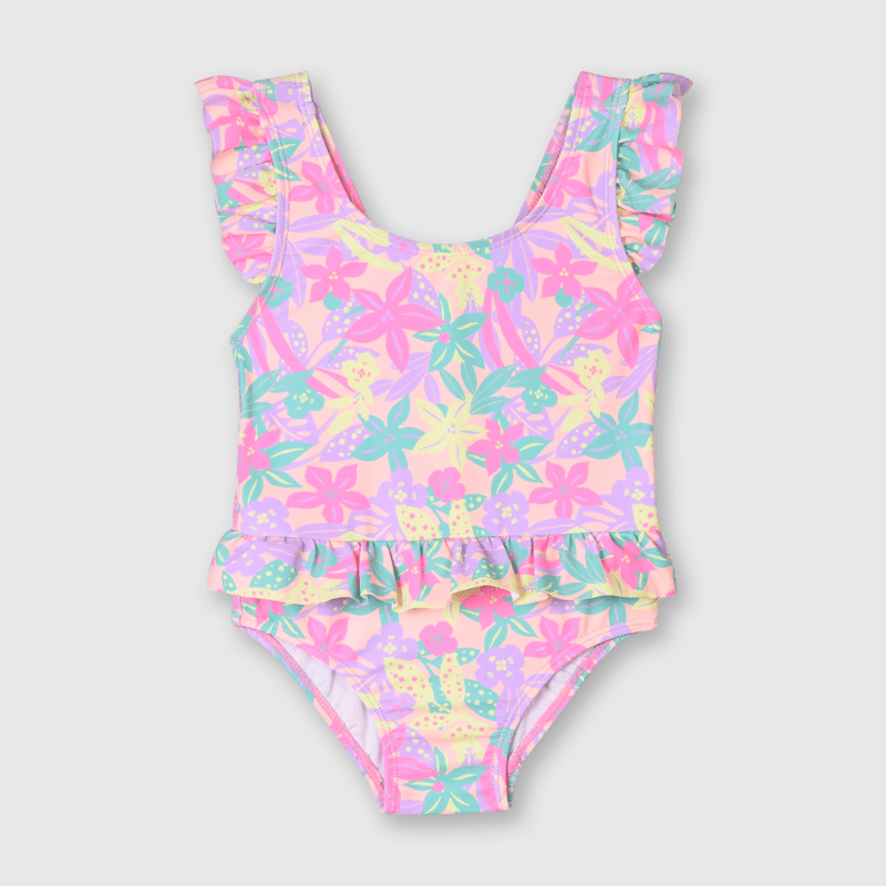 Traje de baño de bebé niña playa damasco (3 a 36 meses)