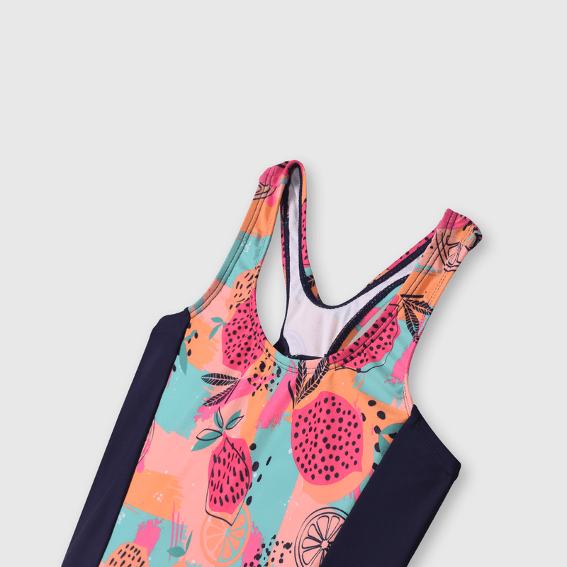 Traje de baño de niña playa salmon (2 a 12 años)