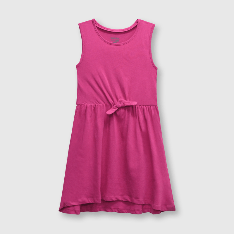 Vestido de niña liso rosado (2 a 12 años)