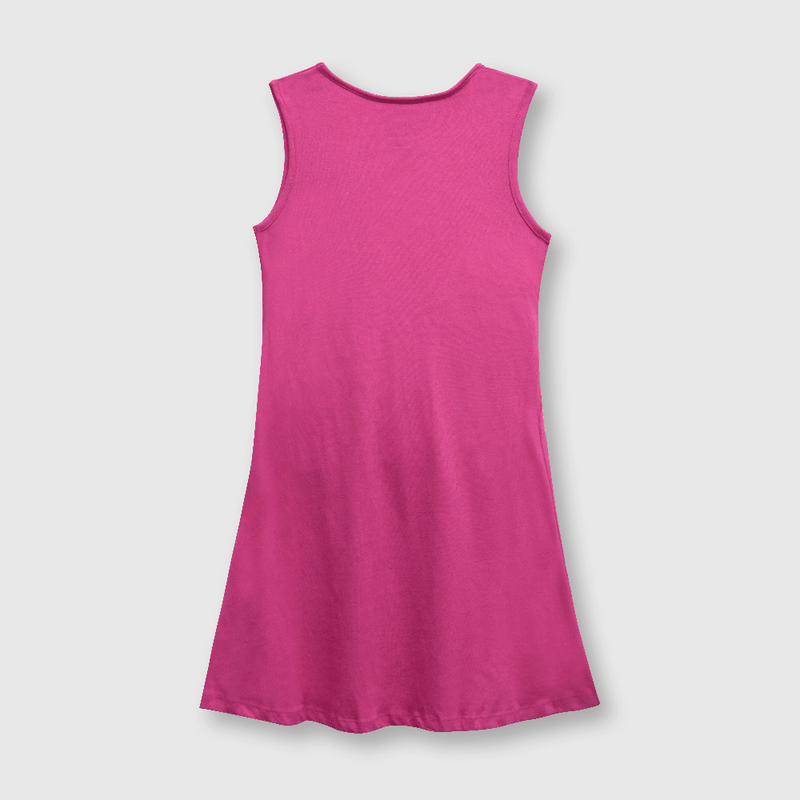 Vestido de niña liso rosado (2 a 12 años)