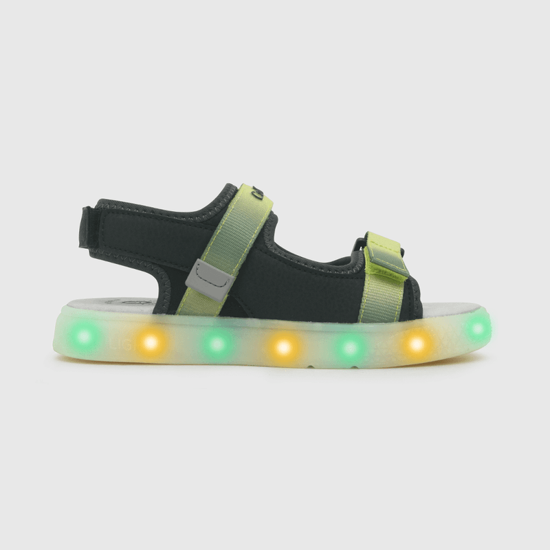 Sandalia de niño luces doble ajuste negro / black (28 a 38)