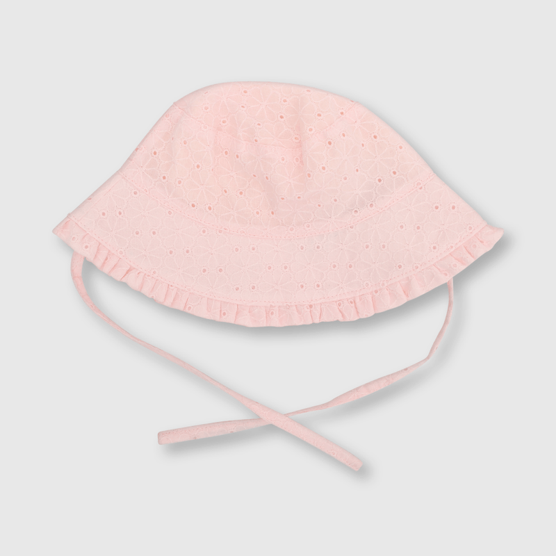 Sombrero de bebe niña de brodery rosado (3 a 24 meses)