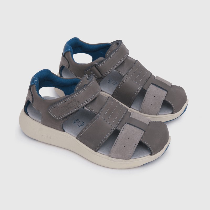 Sandalia de niño franciscana cuero gris (28 a 36)