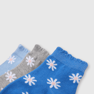 Pack de 3 Calcetines Corto Celeste