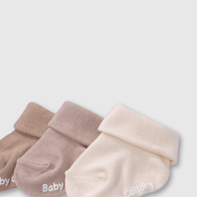 Pack de 3 Calcetines Corto Beige de Bebé