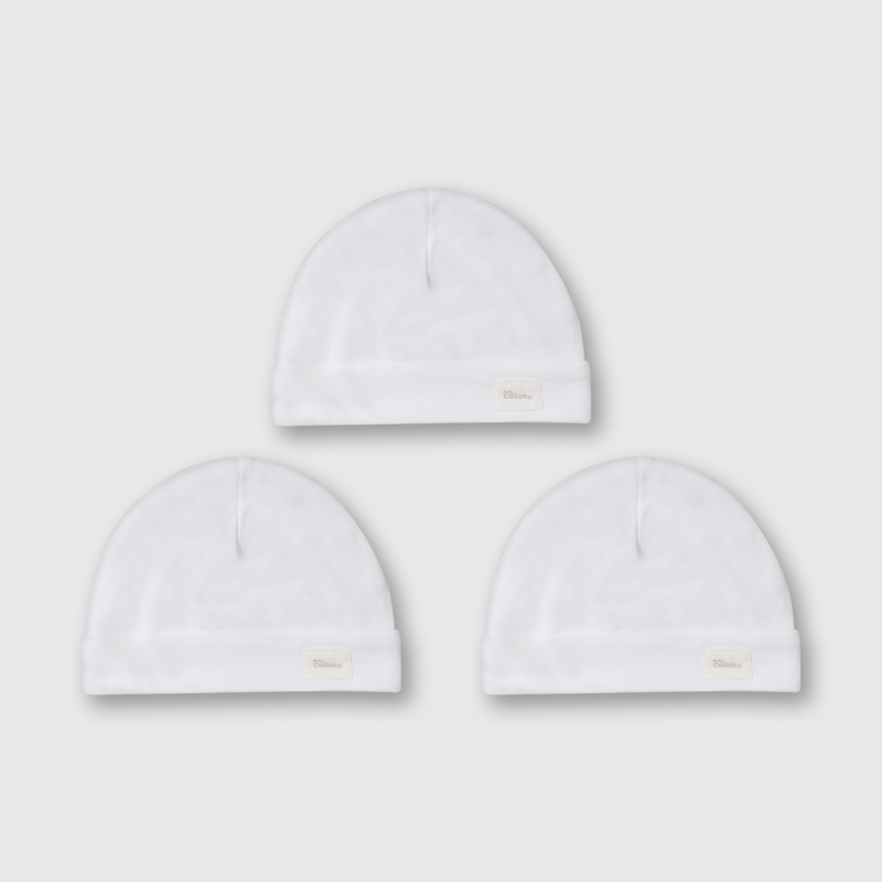 Pack de 3 Gorros Baby Blanco de Bebé
