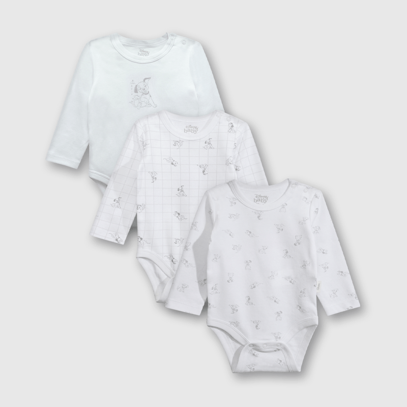 Pack de 3 Bodies Disney Blanco de Bebé