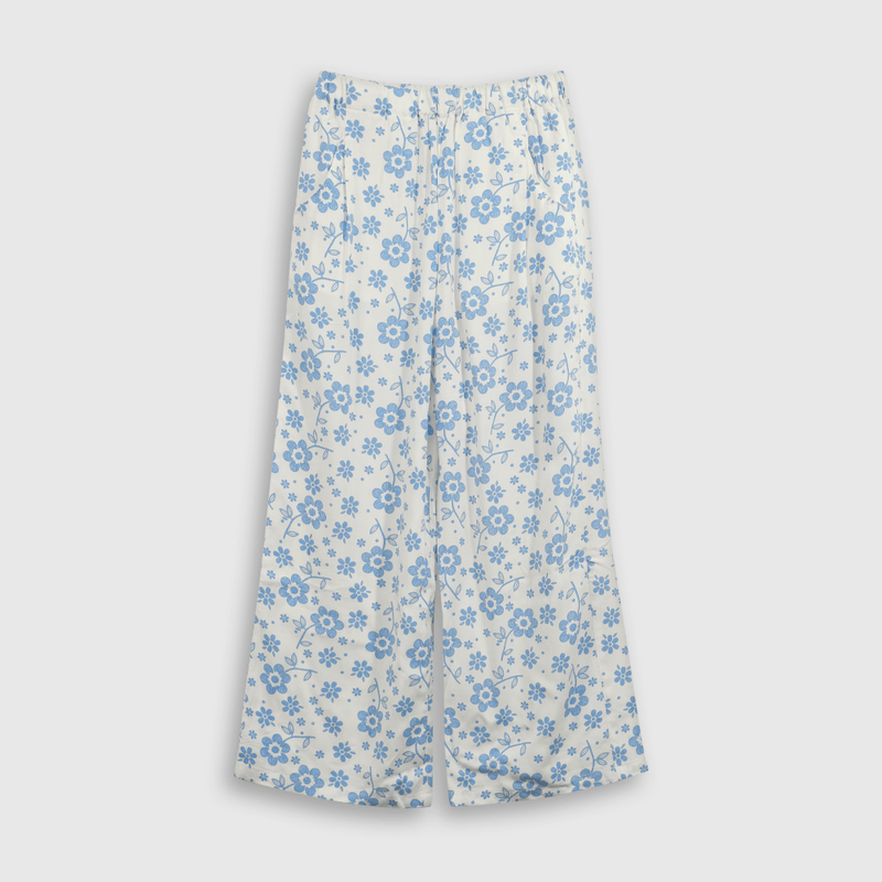 Pantalón estampado Flores Azul