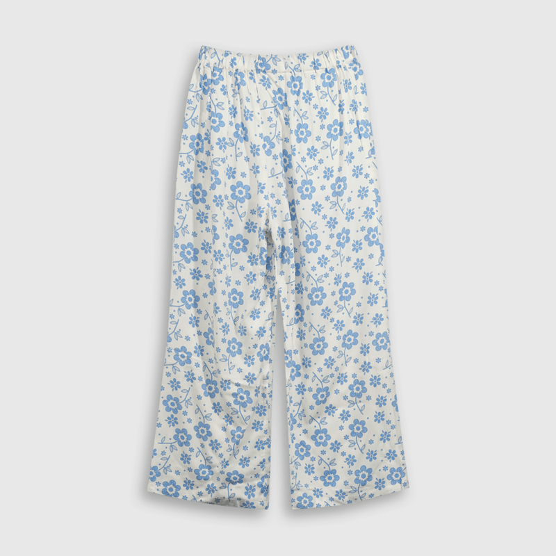 Pantalón estampado Flores Azul