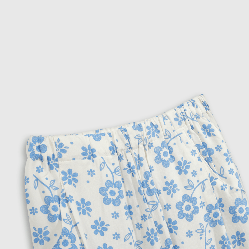 Pantalón estampado Flores Azul