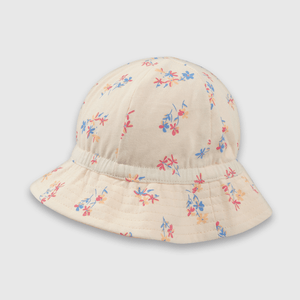 Sombrero Reversible con Flores Rosado