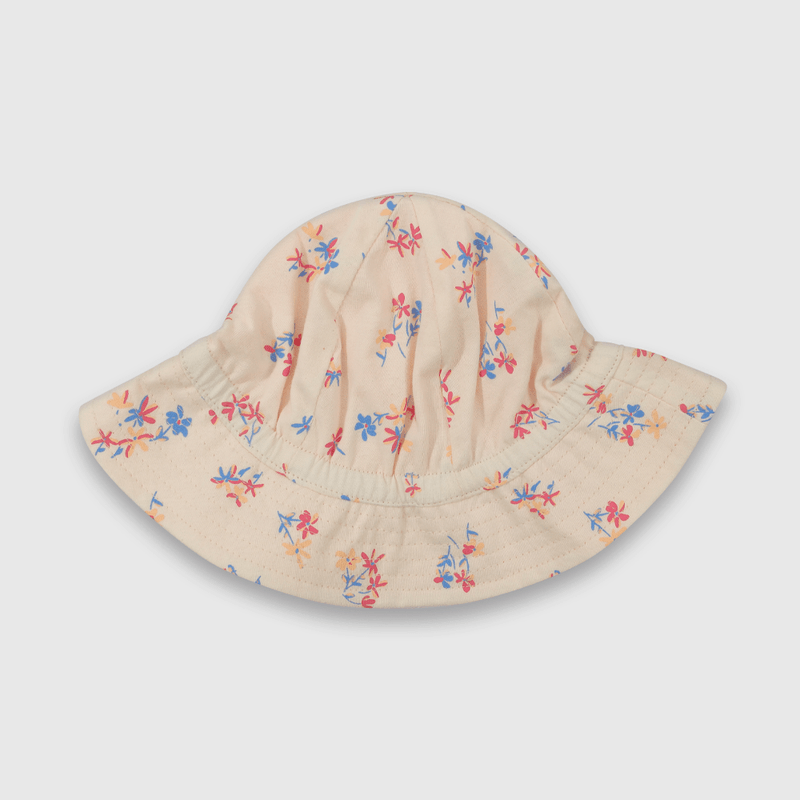 Sombrero Reversible con Flores Rosado