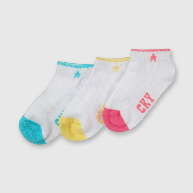 Pack de Tres Calcetines Cortos Blanco Estrella CKY Niña