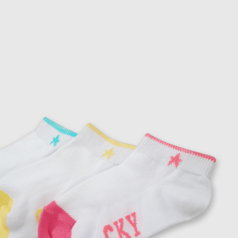Pack de Tres Calcetines Cortos Blanco Estrella CKY Niña