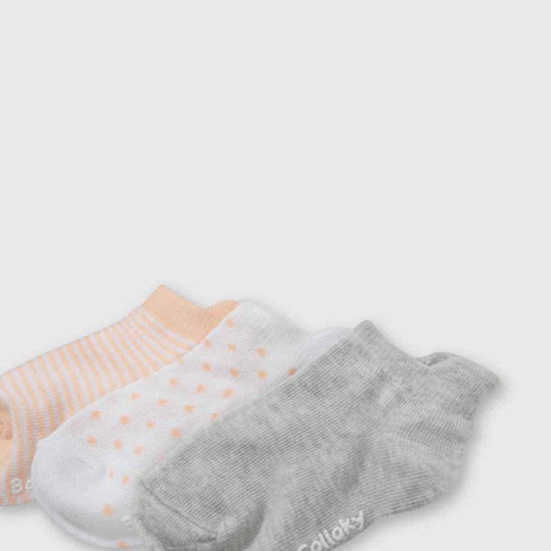 Pack de Tres Calcetines Corto Multicolor Bebé