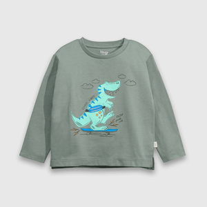 Polera Verde Dinosaurio