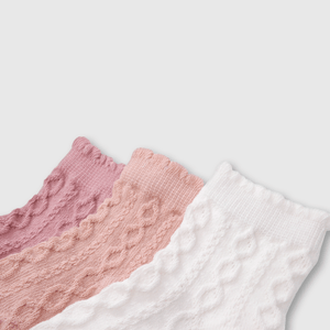 Pack de Tres Calcetines Rosados Niña