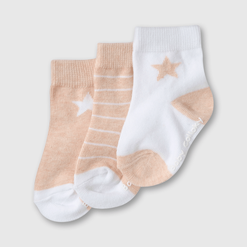 Pack de Tres Calcetines Rosado Estrella Niña