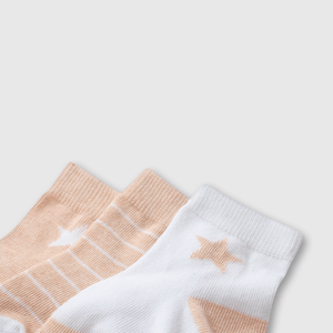 Pack de Tres Calcetines Rosado Estrella Niña