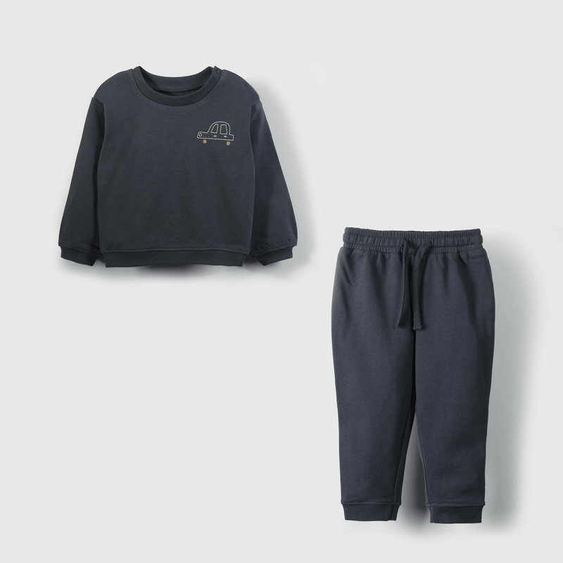 Pack Polerón + Pantalón Buzo Negro Niño