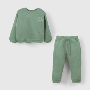 Pack Polerón + Pantalón Buzo Verde Niño