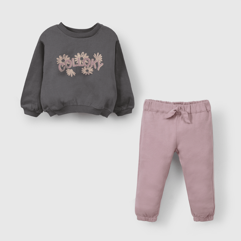 Pack Polerón + Pantalón Buzo Morado Niña