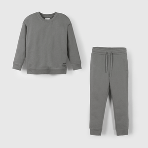 Pack Polerón Gris + Pantalón Buzo Gris Niño