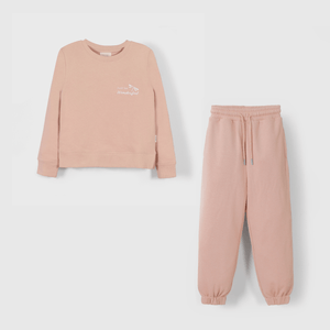 Pack Polerón Rosado + Pantalón Buzo Rosado