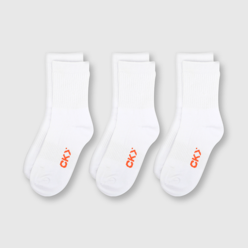 Pack 3 Calcetines Deportivo Escolar Blanco Unisex
