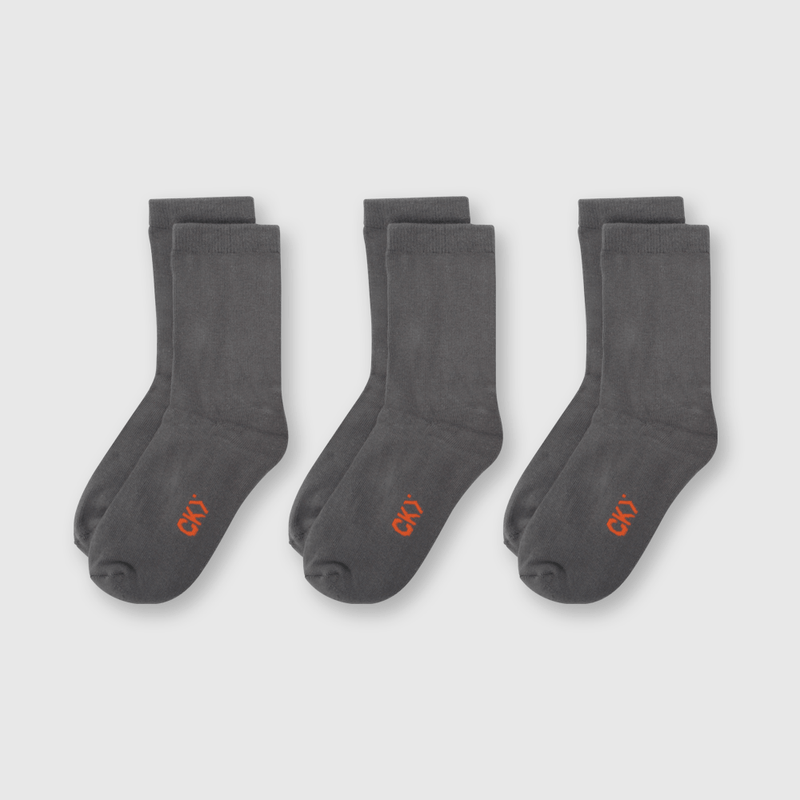 Pack 3 Calcetines Deportivo Escolar Gris Unisex