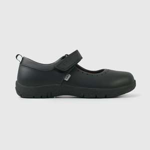Reina Escolar Negra de Cuero con Velcro