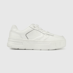 Zapatilla Escolar Blanca con Plataforma y Cordón