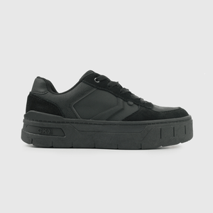 Zapatilla Escolar Negra con Plataforma y Cordón Niña