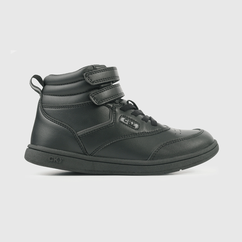 Zapatilla Escolar Negra Caña Alta con Velcro Niña