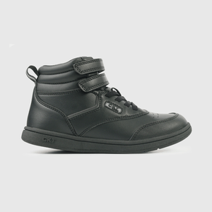 Zapatilla Escolar Negra Caña Alta con Velcro