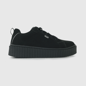 Zapatilla Escolar Negra con Plataforma y cordón Niña
