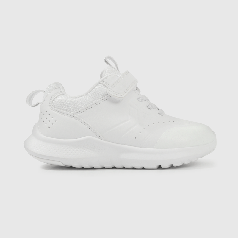 Zapatilla Escolar Blanca con Velcro y Cordón