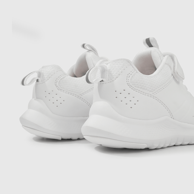 Zapatilla Escolar Blanca con Velcro y Cordón