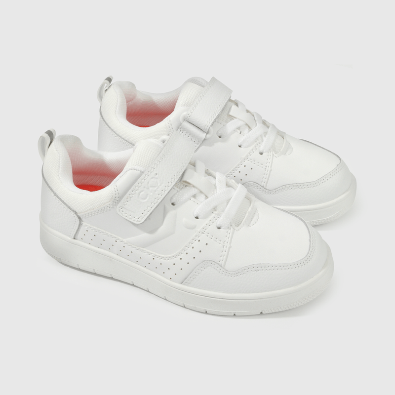 Zapatilla Escolar Blanca con Velcro Unisex