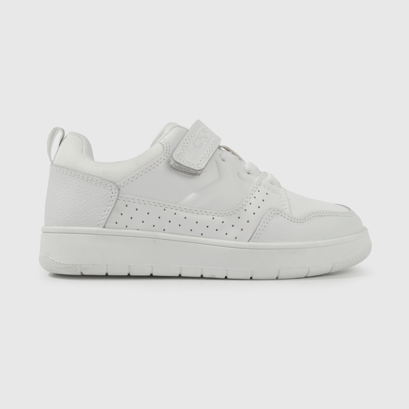 Zapatilla Escolar Blanca con Velcro Unisex