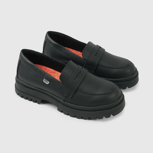Mocasín Escolar Negro con Plataforma Niña