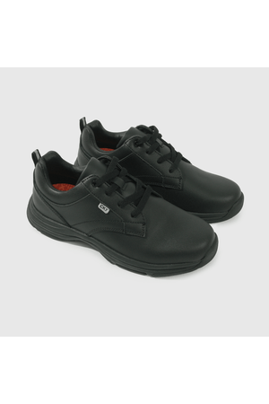 Zapato Escolar Negro de Cuero con Cordón
