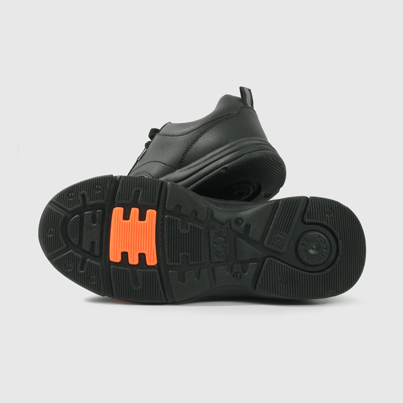 Zapato Escolar Negro de Cuero con Cordón