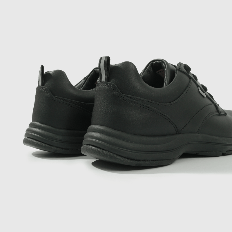 Zapato Escolar Negro de Cuero con Cordón